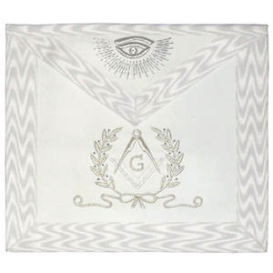 Tablier de Maître Maçon Bleu Marine Avec Piliers Regalia Maçonnique Tablier de Maçon Brodé Tablier Maçonnique Ronpex - Product Image 1