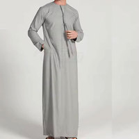Thobe musulman pour homme de haute qualité, au design optimal, modeste, grande taille, en coton respirant, longueur au sol, manches longues, avec logo personnalisé, pour la prière