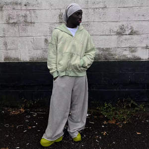 Sudadera con cremallera de algodón pesado de gran tamaño desgastado Vintage para hombre Sudadera con capucha en blanco con logotipo personalizado - Product Image 5