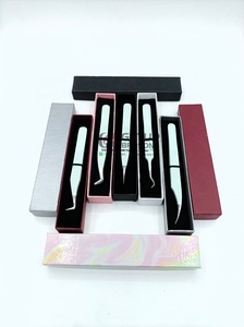 Pince à épiler courbée et droite de haute qualité pour extensions de cils, volume russe 90 degrés, revêtement en poudre Seaglass, instruments de beauté - Product Image 3