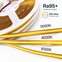 Bande lumineuse LED COB à CRI élevé Ra95+, sans points lumineux, 528 LED/m, DC24V, éclairage linéaire flexible pour musée et vitrine de luxe, IP20