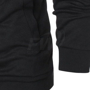 OEM de alta calidad de invierno de gran tamaño de cuello redondo de talla grande de Color sólido de manga larga sudadera con cremallera hombres sudaderas con capucha de algodón - Product Image 5