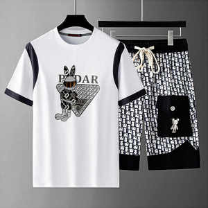 Abbigliamento estivo all'ingrosso nuovo Design da uomo Casual Twin Set a maniche corte T-Shirt Shorts Twin Set da uomo di alta qualità per uomo Twin Set
