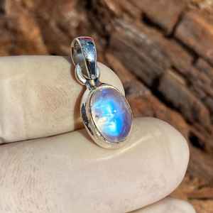 Colgante de piedra lunar natural, plata de ley 925, collar de piedras preciosas hecho a mano, joyería para mujer, regalo. - Product Image 5