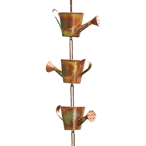 Chaîne de pluie en métal pour la décoration de la maison et du jardin, best-seller, en forme de fleur, argent martelé, chaîne de pluie suspendue - Product Image 2