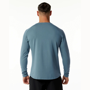 Camisetas de algodón de manga larga 100% de alta calidad para hombre, camisetas de hombre personalizables al por mayor a la moda y baratas - Product Image 3