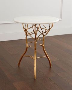 โต๊ะข้างโต๊ะสำหรับบ้านในโรงแรมร้านอาหารโต๊ะกาแฟเฟอร์นิเจอร์สีทองและสีขาวดีไซน์ทันสมัย - Product Image 2