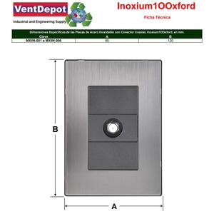Plaque murale pour câble d'antenne, MXIIN-001, 1 pièce, prise coaxiale, argent/oxford, acier inoxydable/PC. - Product Image 4