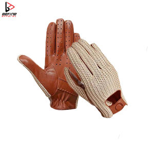 Fabricant de gants de conduite d'hiver en cuir de mouton classiques à écran tactile pour hommes - Product Image 5
