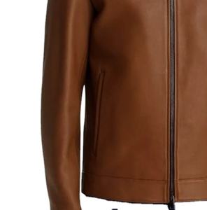 100% Genuine Leather Shirt Style <b>Slim</b> <b>Fit</b> Breathable Viscos Lining Zipper Closure Wholesale <b>Men</b> Winter Fashion Leather <b>Jacket</b> - Product Image 2