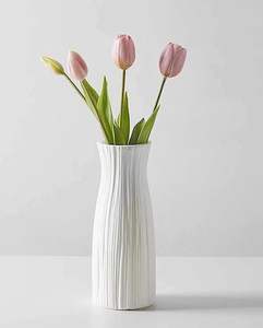 Vases à fleurs de couleur blanche Art Déco Design Style Céramique pour herbe de pampa et fleurs séchées - Product Image 6