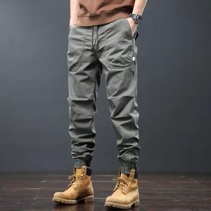 Short cargo pour homme en coton 100% de haute qualité, écologique, tissé, style streetwear, hip-hop, multi-poches, lavage enzymatique, imprimé - Product Image 3