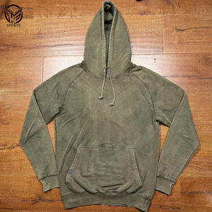 High Quality Custom Logo Regular Fit Unisex Street Long Sleeve <b>Hoodie</b> Autumn Winter Embroidered Acid Wash 100% Cotton <b>Fleece</b> - Product Image 1