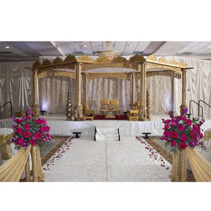 Mandap de Fibra Estilo Indio del Sur, Eventos en el Reino Unido, Personalizable, Lujoso, de Fibra de Vidrio Dorada, Bodas Indias, Exterior/Interior, Venta de Fábrica - Product Image 1