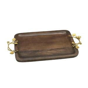 Bandeja de Servir de Madera de Mango de la Mejor Calidad con Asas de Metal, Bandeja de Servir para Decoración del Hogar y Uso en la Cocina, Mejor Precio - Product Image 3