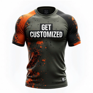 Protector de erupción personalizado con mangas cortas o completas diseñado para combate y entrenamiento con fuerte compresión kimono de jiu jitsu - Product Image 2