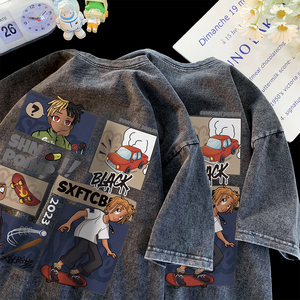 Customized Pattern <b>T</b>-<b>shirt</b> Men's Digital Printing Vintage Acid Wash <b>T</b>-<b>shirt</b> Men's Oversized <b>T</b>-<b>shirt</b> - Product Image 1