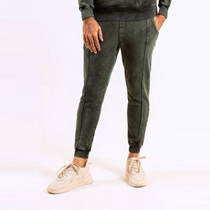 Pantalones deportivos de ácido de peso pesado para hombre, ropa de calle desteñida, pantalones de chándal Vintage para gimnasio, cierre de cordón, informal, desgastado - Product Image 3