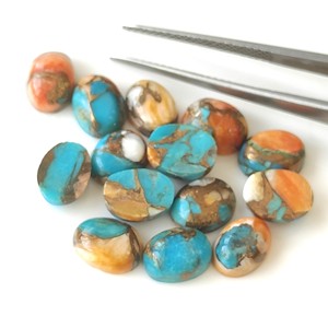 Pierre précieuse naturelle exclusive en cuivre d'huître 3x5mm-20x30mm Cabochon ovale à dos plat en vrac pour la fabrication de bijoux en gros - Product Image 3