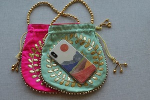 Embroidered Bollywood Party Favor Bag Indian Gift Bag for Puja, Bridesmaids, Henna Parties, Birthdays, and Special Occasions - Product Image 3