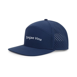 Sombrero de Golf perforado con corte láser de 6 paneles de poliéster 100% de alta calidad, logotipo impreso personalizado, gorra impermeable de ala plana para deportes al aire libre - Product Image 5