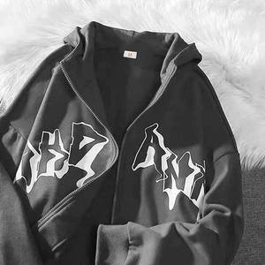 Street Unisex <b>Hoodies</b> Hip Hop <b>Zip</b> <b>Up</b> <b>Vintage</b> Oversized Streetwear Baggy <b>hoodies</b> - Product Image 2
