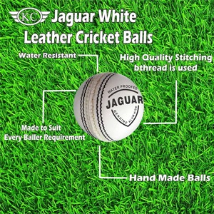 Pelota de críquet de cuero blanco Jugur duradera de la mejor calidad de KC ENTERPRISES 156gm-160gm paquete 6 estándar internacional todos los deportes - Product Image 3