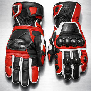 Guantes de Motociclismo de Cuero Profesionales Hechos a Mano con Protección de Nudillos de Fibra de Carbono. - Product Image 2