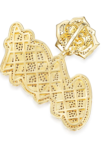 Pendentif de luxe en or 14 carats et plaqué rhodium, style hip-hop, argent et rose avec brillance de moissanite, symbole de réussite - Product Image 4