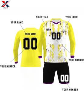 Maillot de football d'école 100% polyester, design personnalisé à couleurs contrastées, séchage rapide, respirant, unisexe, prix de gros pour adultes - Product Image 2