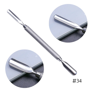 Outil pousse-ongles double extrémité en acier inoxydable MORGANS INDUSTRIES # 34 Poussoirs à cuticules réutilisables et durables, design à double tête - Product Image 1