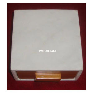 Boîte à bijoux en marbre blanc de haute qualité, la plus belle et la plus exclusive, avec porte en bois, pour la décoration de la maison et cadeau de mariage - Product Image 1