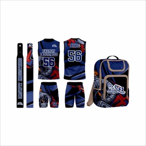 Uniforme de Entrenamiento de Fútbol Americano Personalizado al por Mayor OEM, Conjunto de Compresión con Estampado Digital 7V7, Camisetas 100% Poliéster de Secado Rápido - Product Image 4