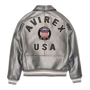 Veste Avirex en cuir de qualité supérieure pour hommes, tailles personnalisées de différentes couleurs disponibles, meilleure vente de vestes en cuir brodées pour hommes - Product Image 2