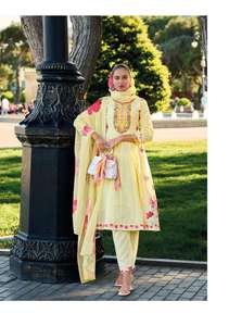 Ensemble Kurti en coton brocart imprimé numériquement pour femme, collection exclusive Maruti Fashion, idéal pour les festivals traditionnels et les tenues ethniques modernes. - Product Image 3