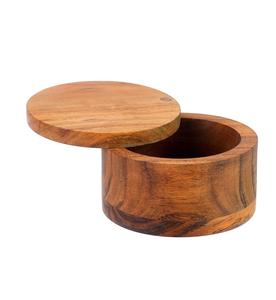 Boîte à sel ou à épices en bois d'acacia avec couvercle pivotant Stockage d'épices en bois, à portée de main sur votre comptoir - Product Image 1