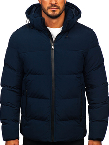 Veste matelassée à capuche tendance de haute qualité pour hommes Logo personnalisé Hiver Col montant Fermeture à glissière de grande taille Veste matelassée pour hommes - Product Image 2