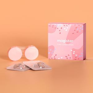 무료 배송 마지스터 컬러 콘택트 렌즈 사용자 정의 브랜드 2PC 앰버 황토 토파즈 처방 렌즈 HIDROCOR 패키지 상자 - Product Image 1