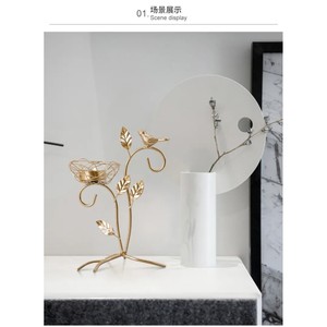 เชิงเทียนสีโรสโกลด์ที่สวยงามสำหรับตกแต่งโต๊ะกาแฟน่ารักที่วางตรงกลางของตกแต่งบ้านดอกไม้โลหะแบบทันสมัย - Product Image 2