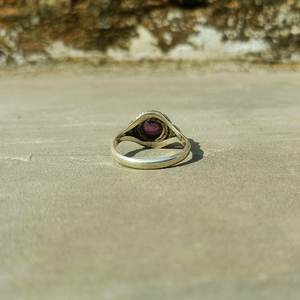 Amatista natural en forma redonda de Plata de Ley 925, cabujón, anillos de fiesta, piedra natural, anillos hechos a mano, joyería de moda para mujer - Product Image 3