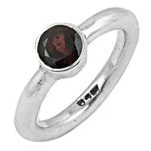 Rose Gold & 18K Plated Trendy 925 Silver <b>Garnet</b> Gemstone <b>Ring</b> Inlaid with Natural Gemstones Elegant Dainty Gift for Women - Product Image 1