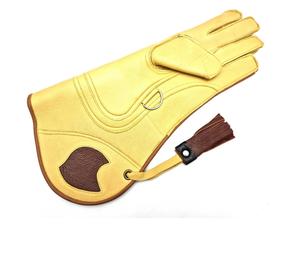 Guantes de cuero de vaca de cuero de nubuck de cetrería para águila caza pájaros guantes largos mano izquierda - Product Image 1