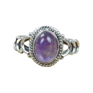 แหวนพลอยสีม่วงทรงหลังเบี้ยแบบคลาสสิกทำด้วยมือดีไซน์ที่ดีที่สุด925เงินสเตอริงแข็ง925เงินประทับเครื่องประดับเงินแฟชั่น - Product Image 1