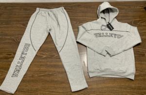 Conjunto de chándal desgastado para hombre, chándal de manga larga para correr, traje de sudor de 2 piezas, chándales bordados desgastados con lavado ácido para hombre - Product Image 2