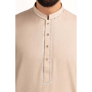 Costume de mariage/bureau brodé coupe classique/slim SK-EMB25-007, fermeture simple boutonnage, ensemble formel respirant et confortable - Product Image 3