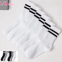 Chaussettes mi-mollet pour femmes, couleur unie, automne-hiver, tricotées, sport, absorbantes, respirantes, confortables pour homme et femme