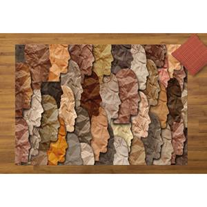 Tapis imprimé avec des visages abstraits d'Africains-Américains, marron, décoration de salon, cadeau de pendaison de crémaillère, tapis en chenille - Product Image 4