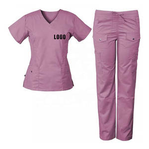 Conjuntos médicos ajustados de alta calidad, uniformes de enfermera con logotipo personalizado más vendidos, ropa de hospital de moda - Product Image 1