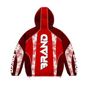 Conjunto de Ropa Deportiva Ligera con Logotipo Bordado Personalizado de Fábrica OEM de Alta Calidad, Chaqueta Cortavientos de Nailon de Talla Grande - Product Image 5