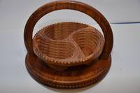 Panier de fruits pliable en bois fabriqué à la main, paniers pliables en bois à 3 compartiments, panier à ressort en bois
